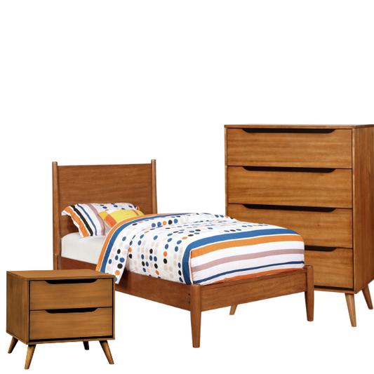 Chic Brown 3-Piece Bedroom Set: Timeless Style for Modern Living
