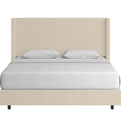 Cozy and Sleek Modern Queen Size Upholstered Wingback Bed