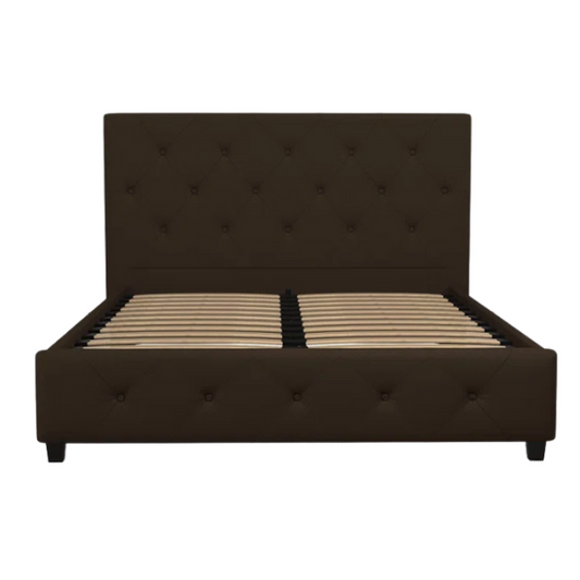 Luxurious Faux Leather Platform Bed – Full Double Size with Sleek Modern Design