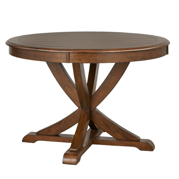 Charming Round Country-Style Dining Table – Cozy and Inviting with Beadboard Detailing