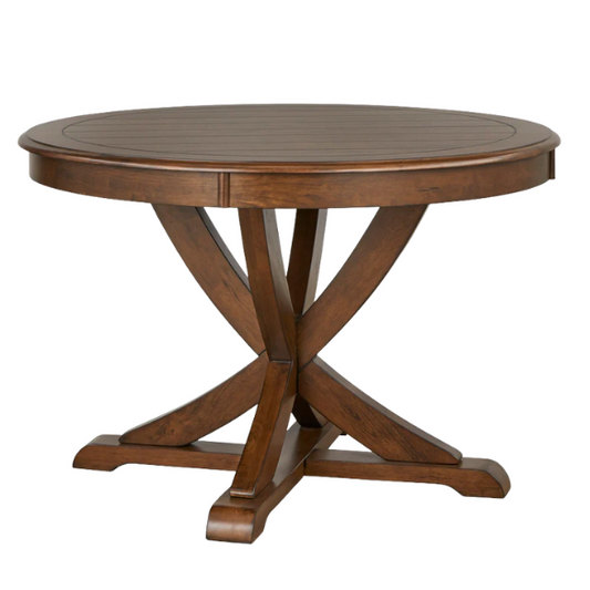 Charming Round Country-Style Dining Table – Cozy and Inviting with Beadboard Detailing