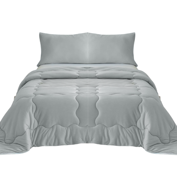 Reversible Ultra-Soft Comforter Set – Jersey Knit, Breathable, and Fluffy with Lightweight Down Alternative & Matching Pillowcase