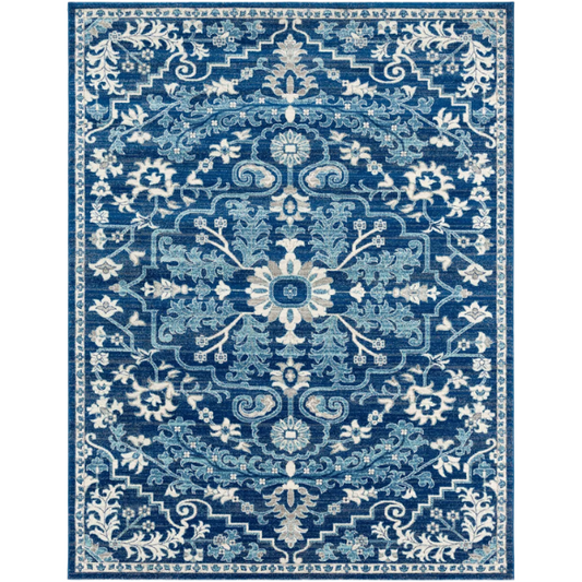 Timeless Traditional Woven Area Rug – Machine-Woven Polypropylene, Medium Pile, Durable and Easy to Clean