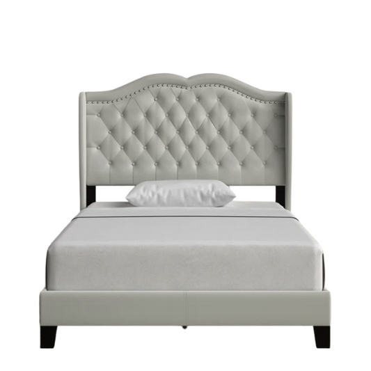 Elegant Upholstered Standard Bed – Full/Double Size with Soft Polyester Fabric and Timeless Design