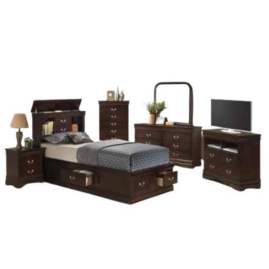 Wooden Bookcase Storage Twin Bed – Space-Saving Design with Stylish Shelving