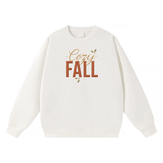 Cozy Fall Embroidered Crewneck Sweatshirt