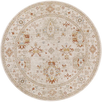 Elegant Oriental Rug – Stain-Resistant, High-Low Pile, Machine Woven with Fringed Detailing