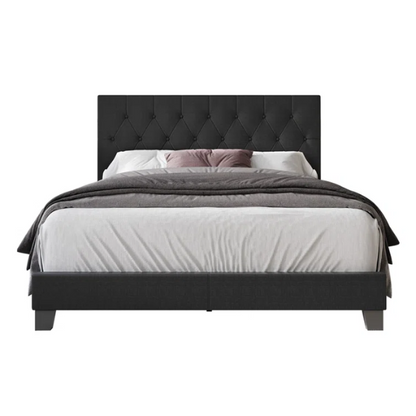 Elegant Upholstered King Size Bed with Button Tufted Headboard – A Perfect Blend of Comfort and Style for Any Bedroom
