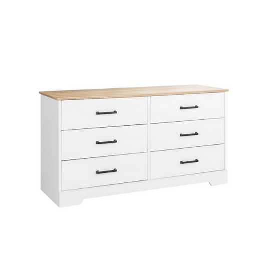 Rustic Modern 6-Drawer 53.25" W Double Dresser with Timeless Farmhouse Charm