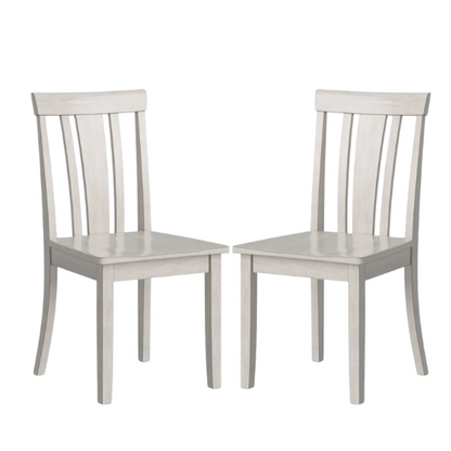 Set of 2 Farmhouse Slat Back Wooden Dining Side Chairs – Solid Wood, Rustic Kitchen or Dining Room Seating