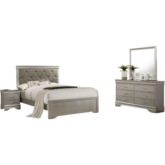 Glamour Bedazzled 5-Piece Twin Bedroom Set – Sparkling Elegance & Luxe Design