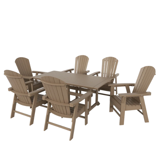 7-Piece Eco-Friendly All-Weather Outdoor Dining Set with Armchairs – Comfortable, Stylish, and Durable for Your Patio or Backyard