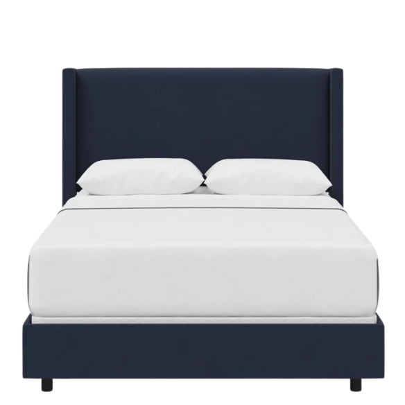 Cozy and Sleek Modern Queen Size Upholstered Wingback Bed