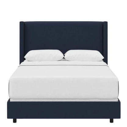 Cozy and Sleek Modern Queen Size Upholstered Wingback Bed