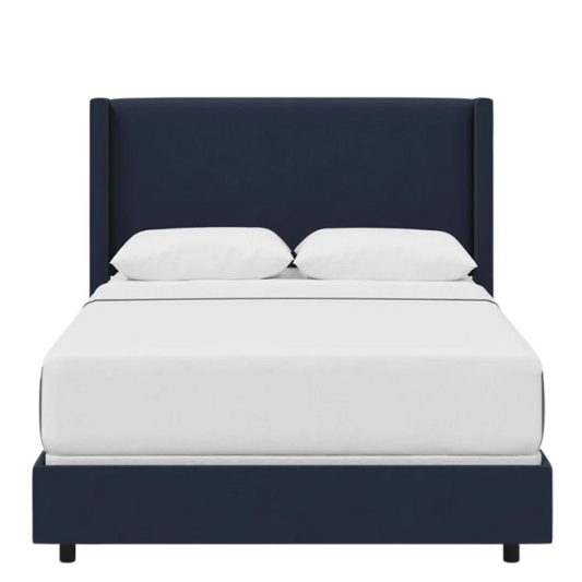 Cozy and Sleek Modern Queen Size Upholstered Wingback Bed