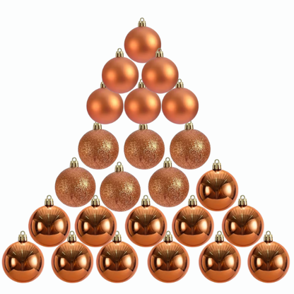 Burnt Orange Christmas Ball Ornaments – 24-Piece Set, Shatterproof Holiday Decorations (Available in 3 cm, 4 cm, and 6 cm)
