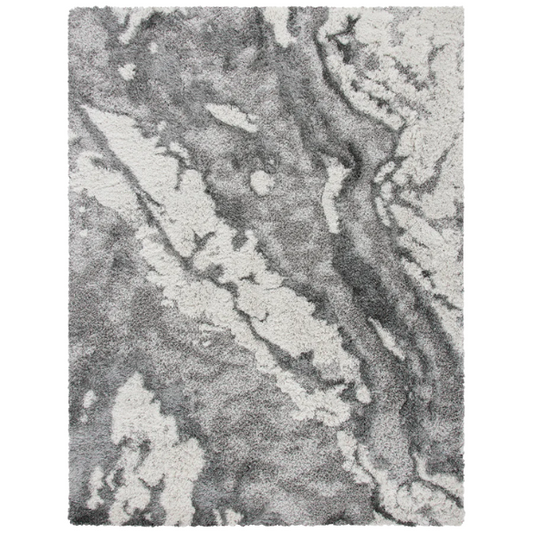 Plush Abstract Neutral Pattern Shag Rug