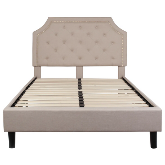 Elegant Button Tufted Upholstered Platform Bed Frame – Full Double Size with Modern Design