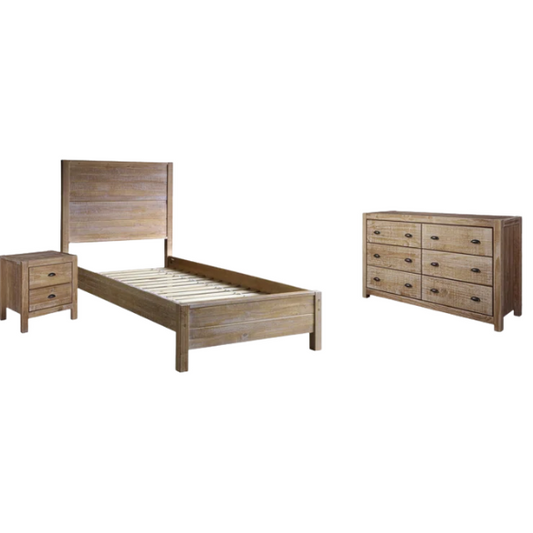 Rustic Solid Wood 3-Piece Twin Bedroom Set – Timeless Design & Durable Craftsmanship