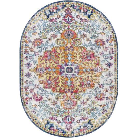 Timeless Traditional Woven Area Rug – Machine-Woven Polypropylene, Medium Pile, Durable and Easy to Clean