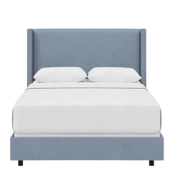 Cozy and Sleek Modern Queen Size Upholstered Wingback Bed