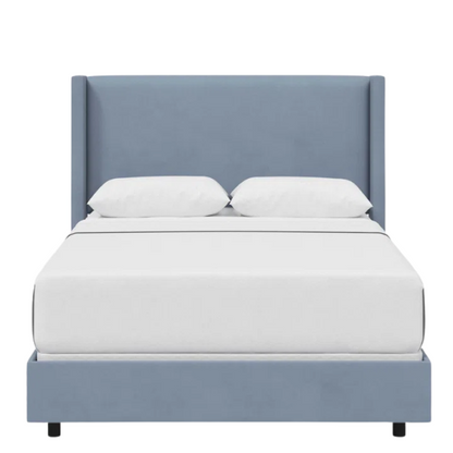 Cozy and Sleek Modern Queen Size Upholstered Wingback Bed