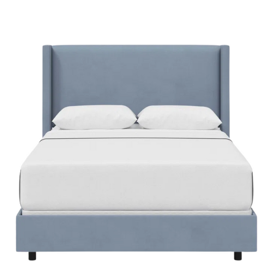 Cozy and Sleek Modern Queen Size Upholstered Wingback Bed