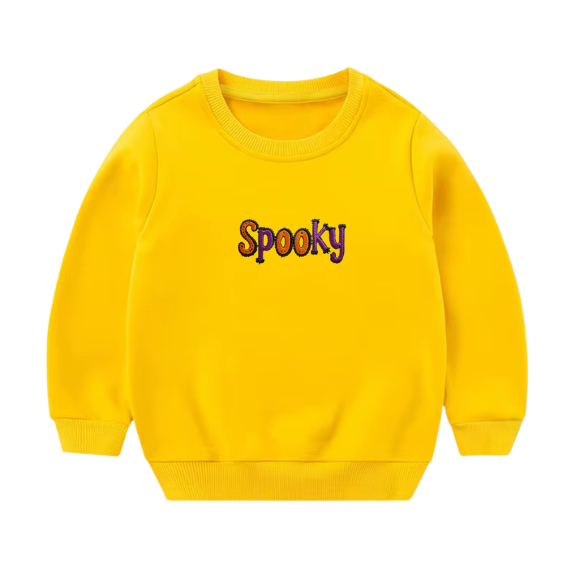 Youth Spooky Embroidered Crewneck Sweatshirt