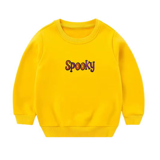Youth Spooky Embroidered Crewneck Sweatshirt