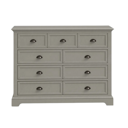 Traditional 9-Drawer Double Dresser with Beveled Edges, Picture Frame-Style Drawers