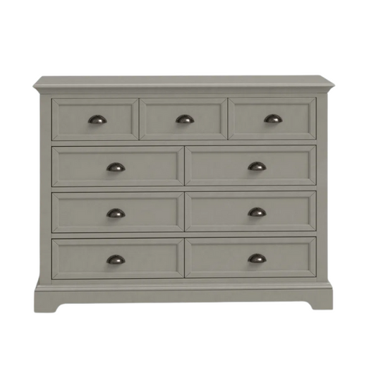 Traditional 9-Drawer Double Dresser with Beveled Edges, Picture Frame-Style Drawers