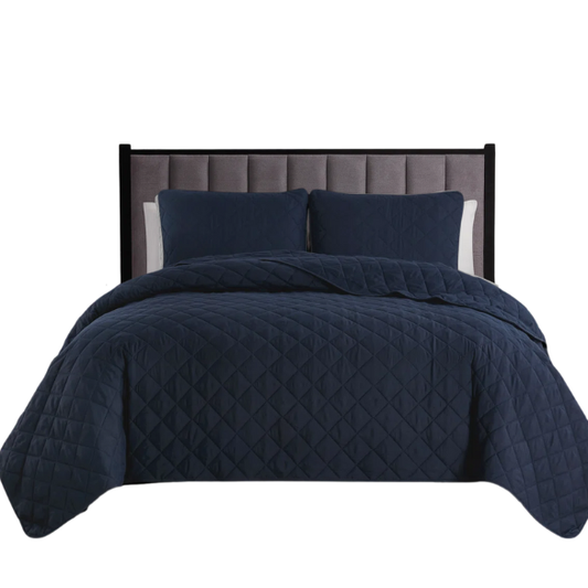 Microfiber Reversible Diamond Quilt Set – Soft, Stylish, and Hypoallergenic Bedding for Ultimate Comfort