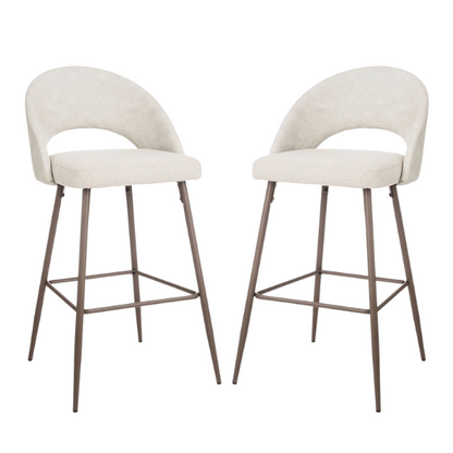 Set of 2 41" Modern Tapered Leg High Bar Stools with Leatherette Backrest and Fabric Seat – Stylish & Contemporary Design for Home or Commercial Spaces