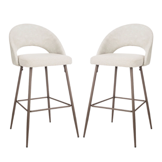 Set of 2 41" Modern Tapered Leg High Bar Stools with Leatherette Backrest and Fabric Seat – Stylish & Contemporary Design for Home or Commercial Spaces