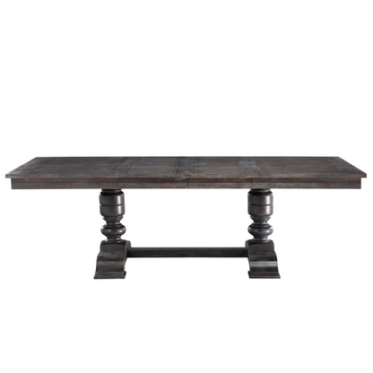 Extendable Dining Table – Classic with a Modern Twist, Distressed Washed Espresso Finish, Two 18-inch Extension Leaves, Seats Up to 8
