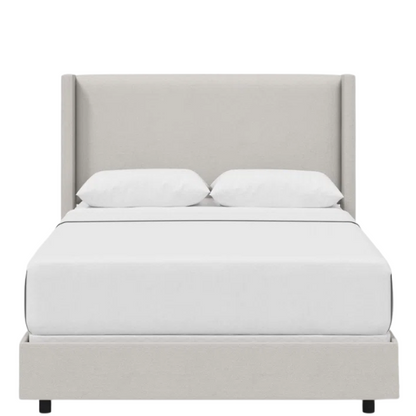 Cozy and Sleek Modern Queen Size Upholstered Wingback Bed