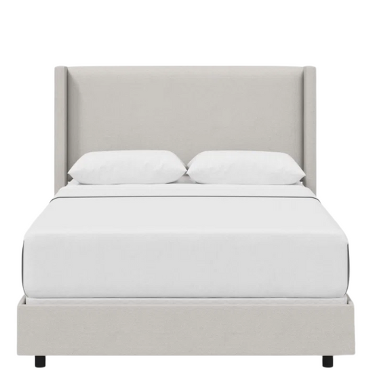 Cozy and Sleek Modern Queen Size Upholstered Wingback Bed