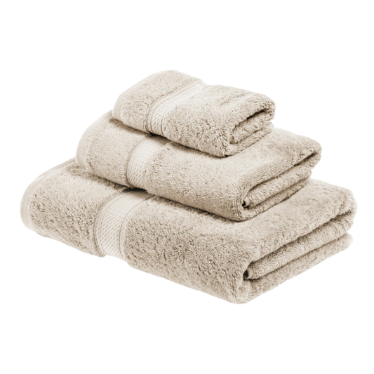 Luxury Greige Egyptian Cotton 3-Piece Towel Set – 800 GSM Plush and Highly Absorbent Bath Towels