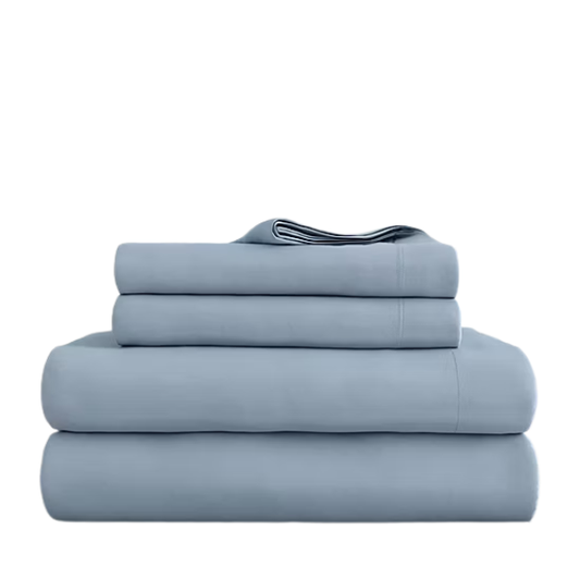 Light Blue Deep Pocket Microfiber Sheet Set – 4-Piece Soft, Wrinkle-Free Bedding with Pillowcases