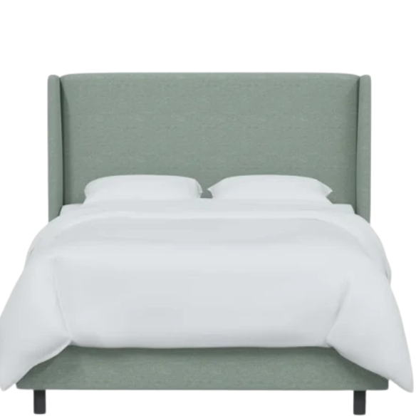 Cozy and Sleek Modern Queen Size Upholstered Wingback Bed