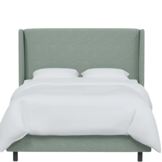 Cozy and Sleek Modern Queen Size Upholstered Wingback Bed