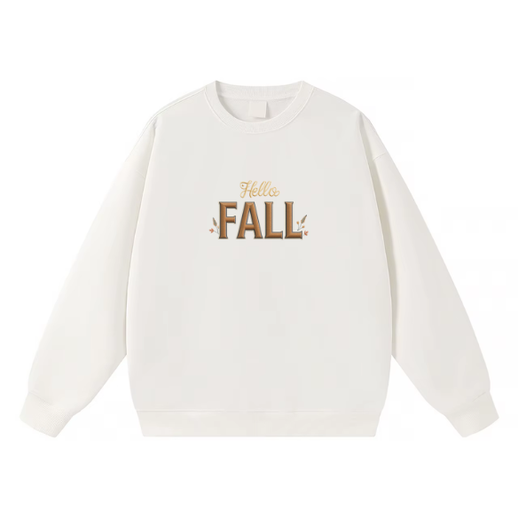 Hello FALL Embroidered Crewneck Sweatshirt