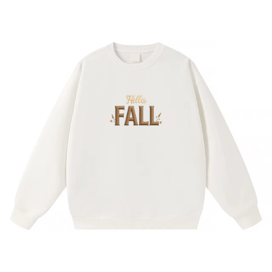 Hello FALL Embroidered Crewneck Sweatshirt