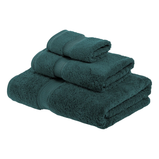 Luxury Dark Green Egyptian Cotton 3-Piece Towel Set – 800 GSM Plush and Highly Absorbent Bath Towels