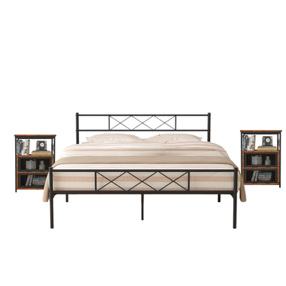 Metal Framed 3-Piece Full Double Size Bedroom Set – Sleek Design with Sturdy Frame and Modern Appeal