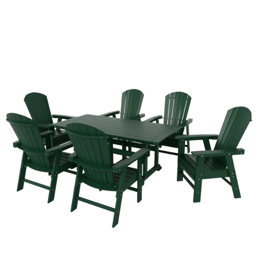 7-Piece Eco-Friendly All-Weather Outdoor Dining Set with Armchairs – Comfortable, Stylish, and Durable for Your Patio or Backyard