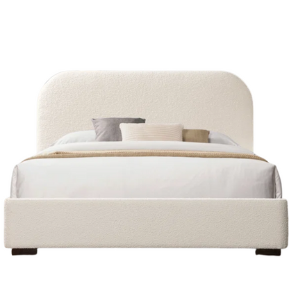 Bouclé Platform Bed with Arched Headboard – Modern Design, Easy Assembly, and Superior Comfort for King Size