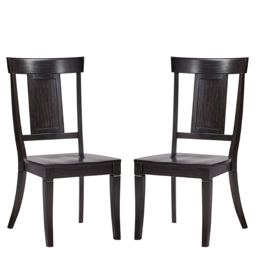 Solid Wood Slat Back Dining Chairs (Set of 2) – Farmhouse Style Seating