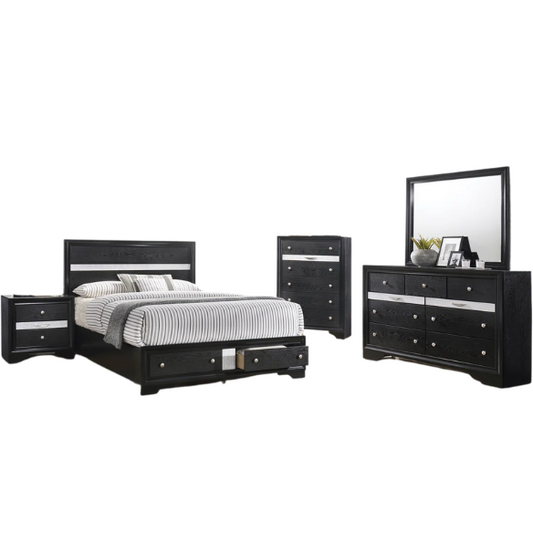 Minimalist Elegance Platform 5-Piece Queen Bedroom Set – Stylish, Cozy, and Tastefully Adorned
