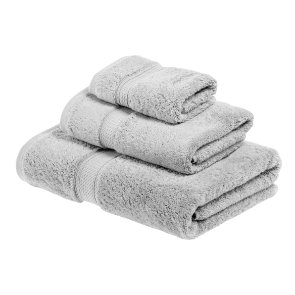 Luxury Light Grey Egyptian Cotton 3-Piece Towel Set – 800 GSM Plush and Highly Absorbent Bath Towels